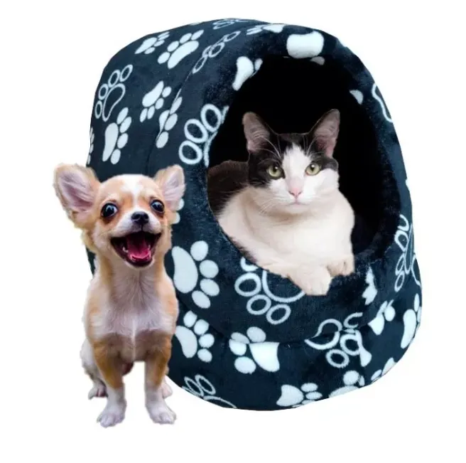 Cama Casa Perros Y Gatos Mascotas Huellas Envio Gratis