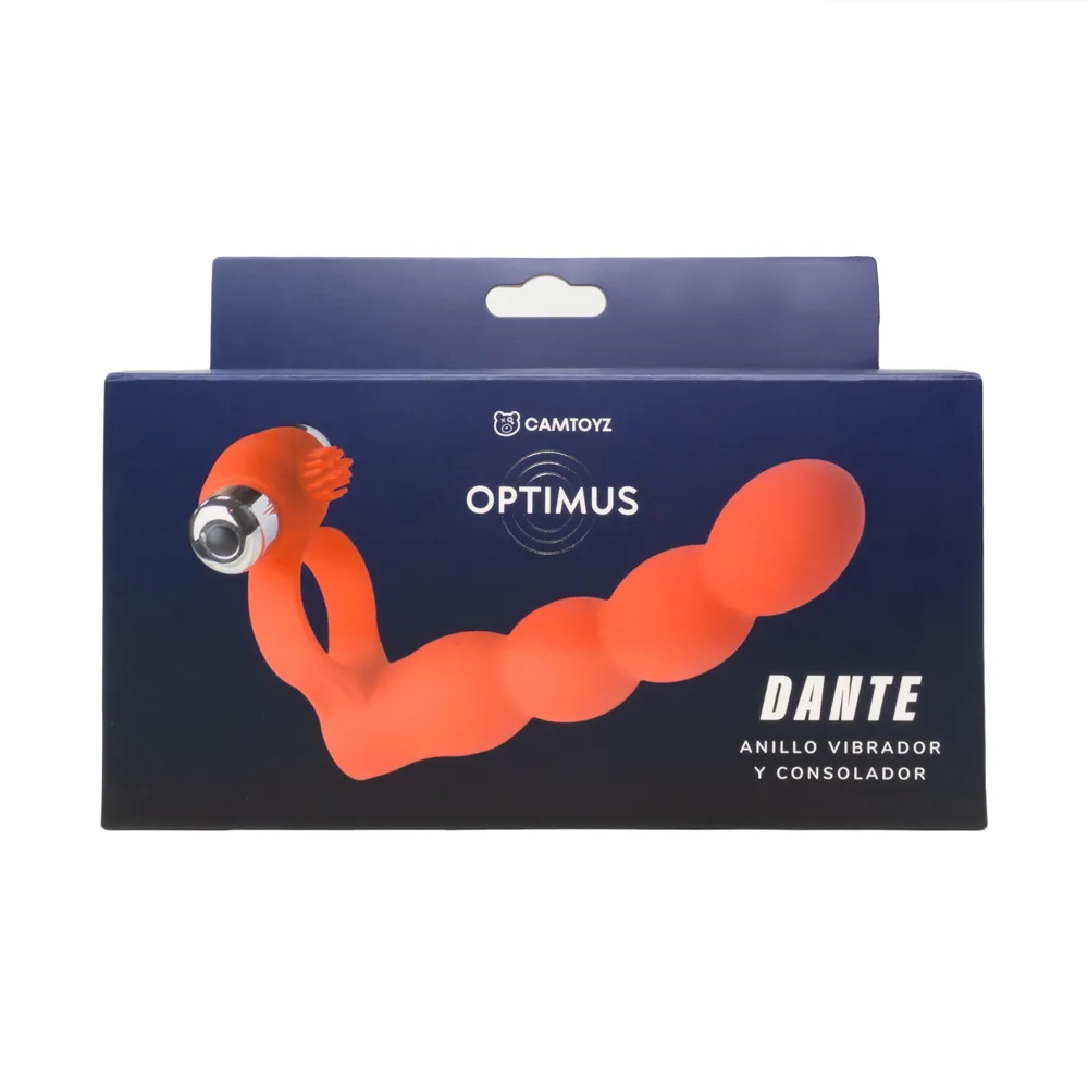 Anillo Vibrador y Consolador Dante Rojo Camtoyz