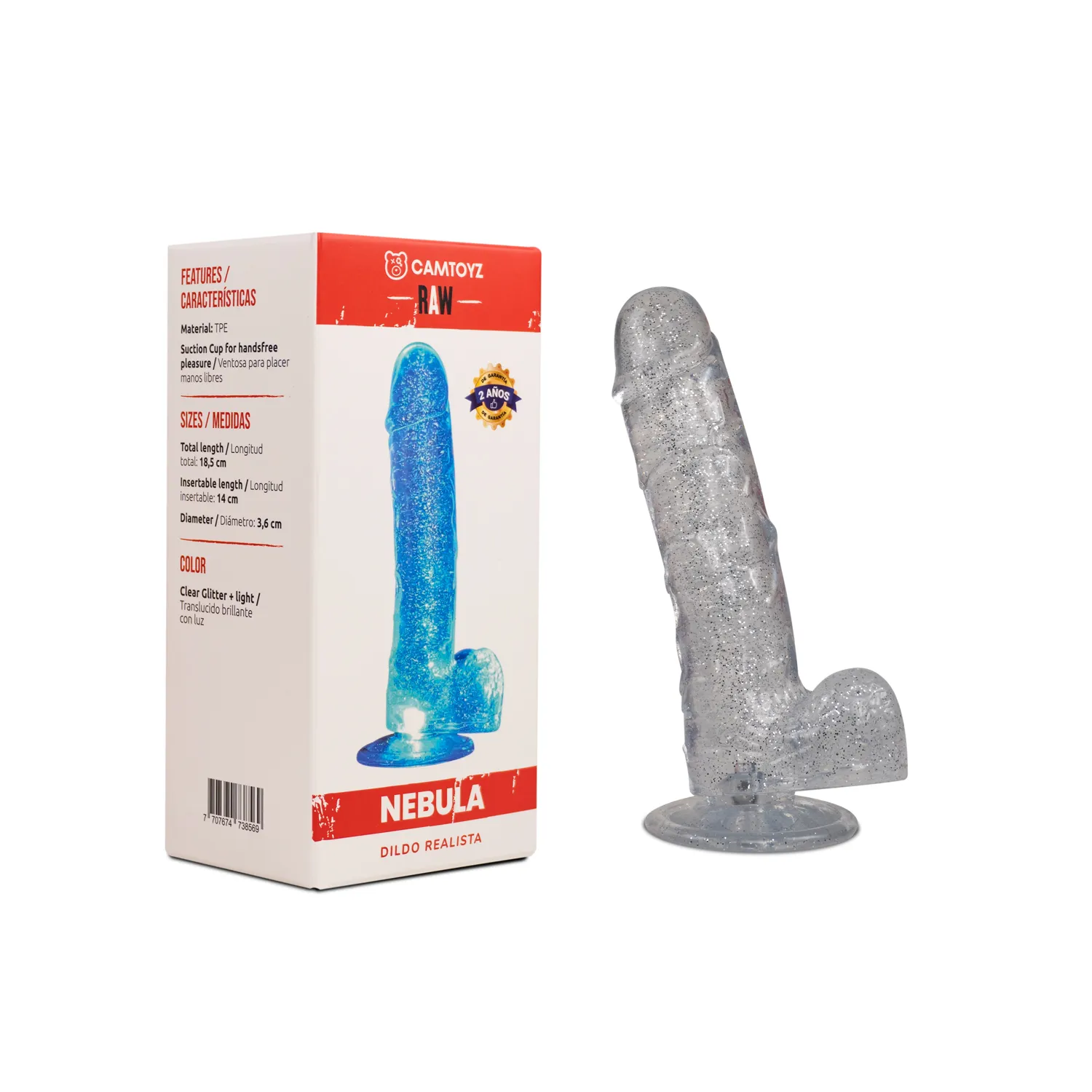 Raw Dildo Realista Nebula Transparente