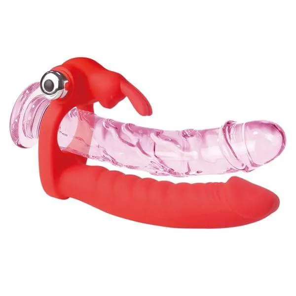 Optimus Anillo Vibrador y Consolador Frodo Rojo