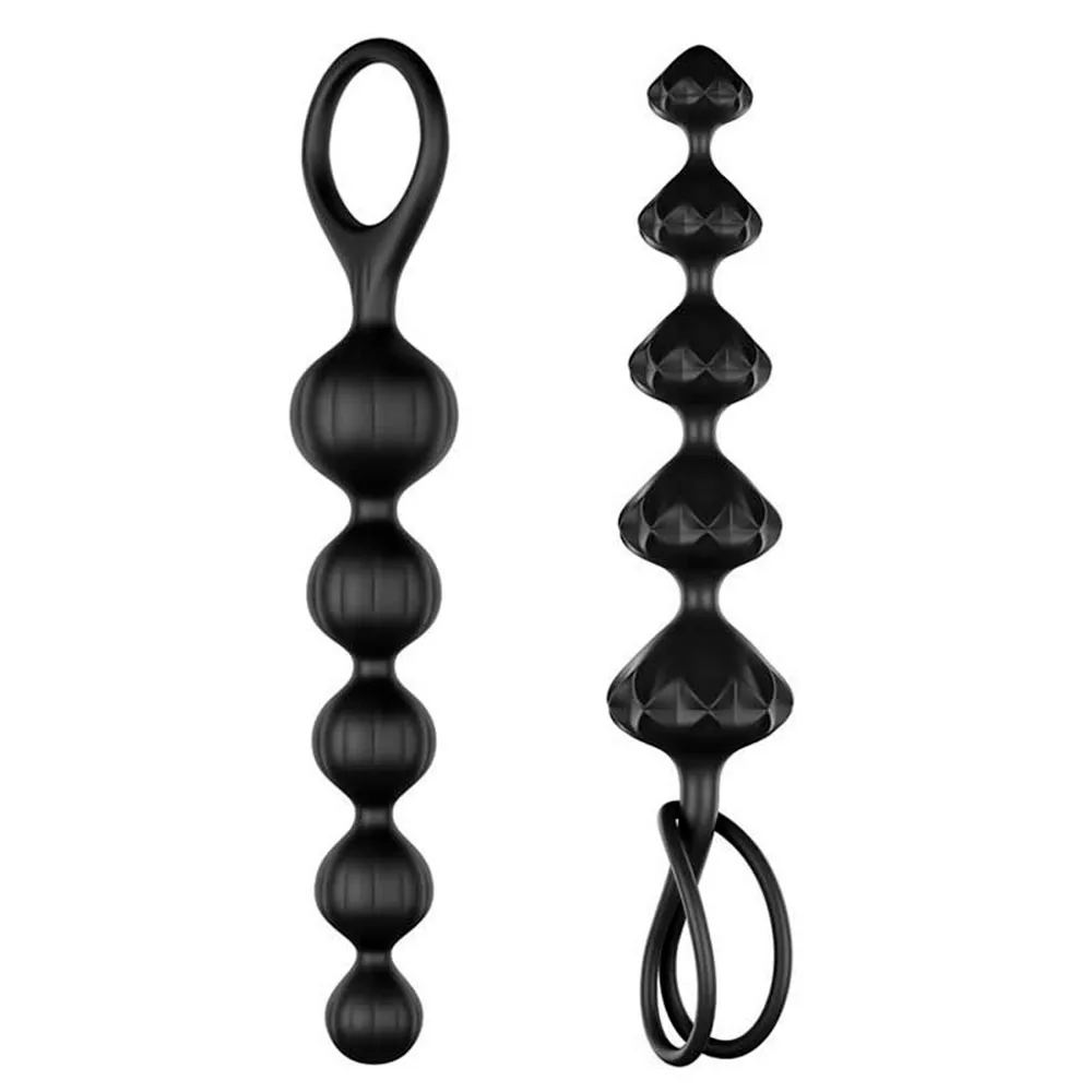 Satisfyer Love Beads - Set de Plugs Anales Negro