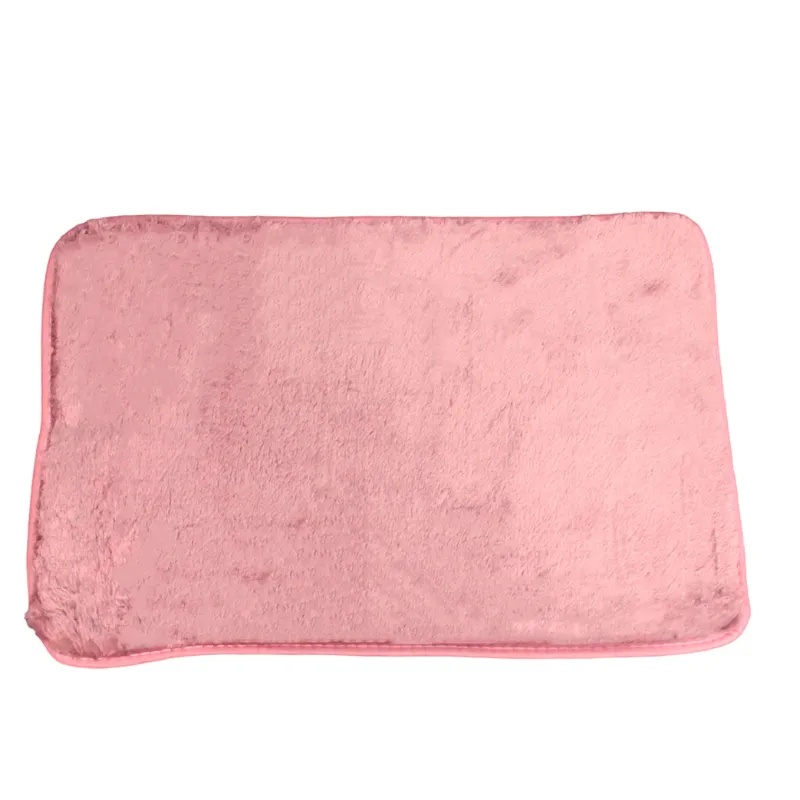 Tapete Alfombra Antideslizante Rosa 58x38cm Terciopelo