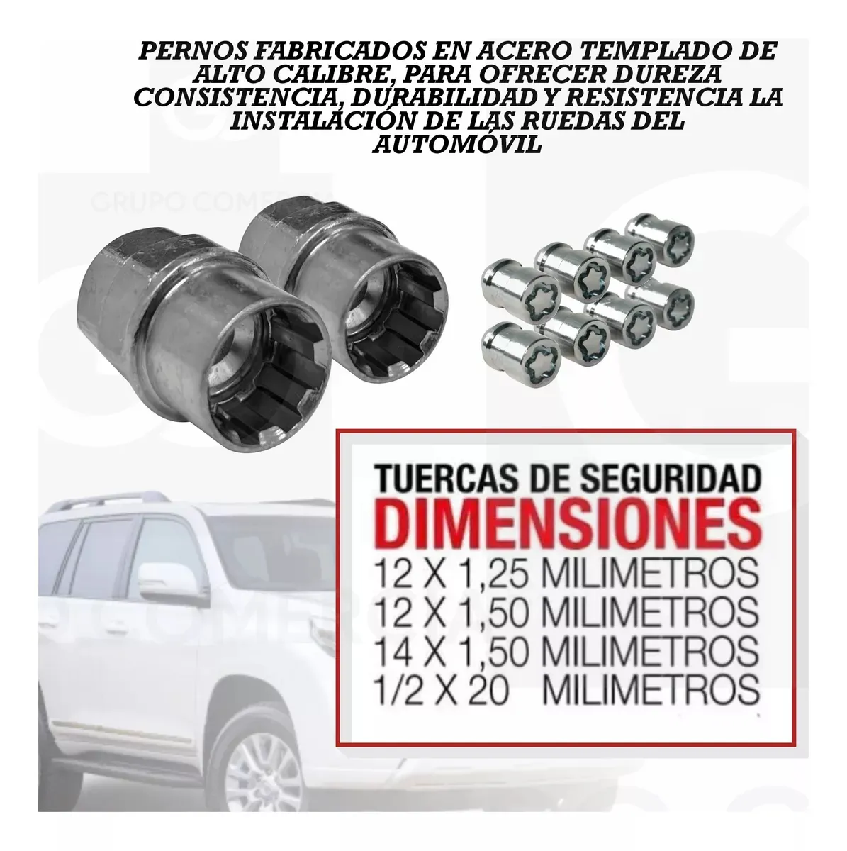 Pernos De Seguridad Anti Robo Toyota Prado Doble Seguridad