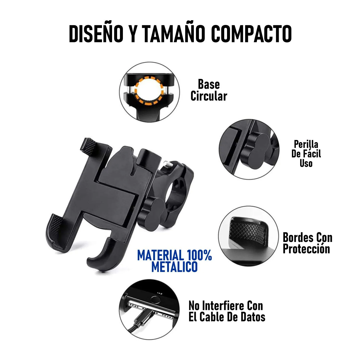 Holder Soporte Para Celular Metálico Alta Seguridad Moto