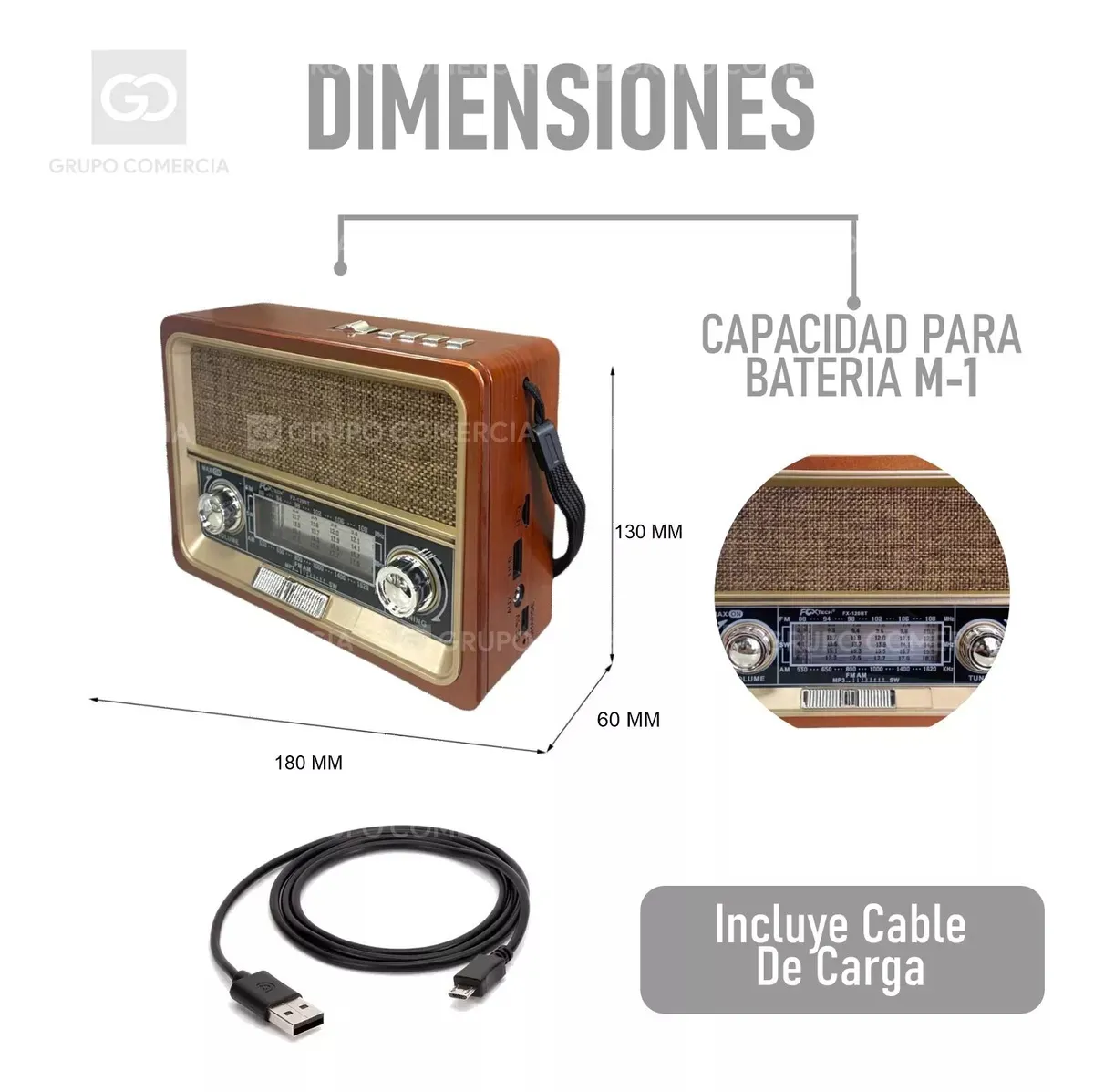 Radio 3 Bandas Bluetooth Retro Vintage Usb Original