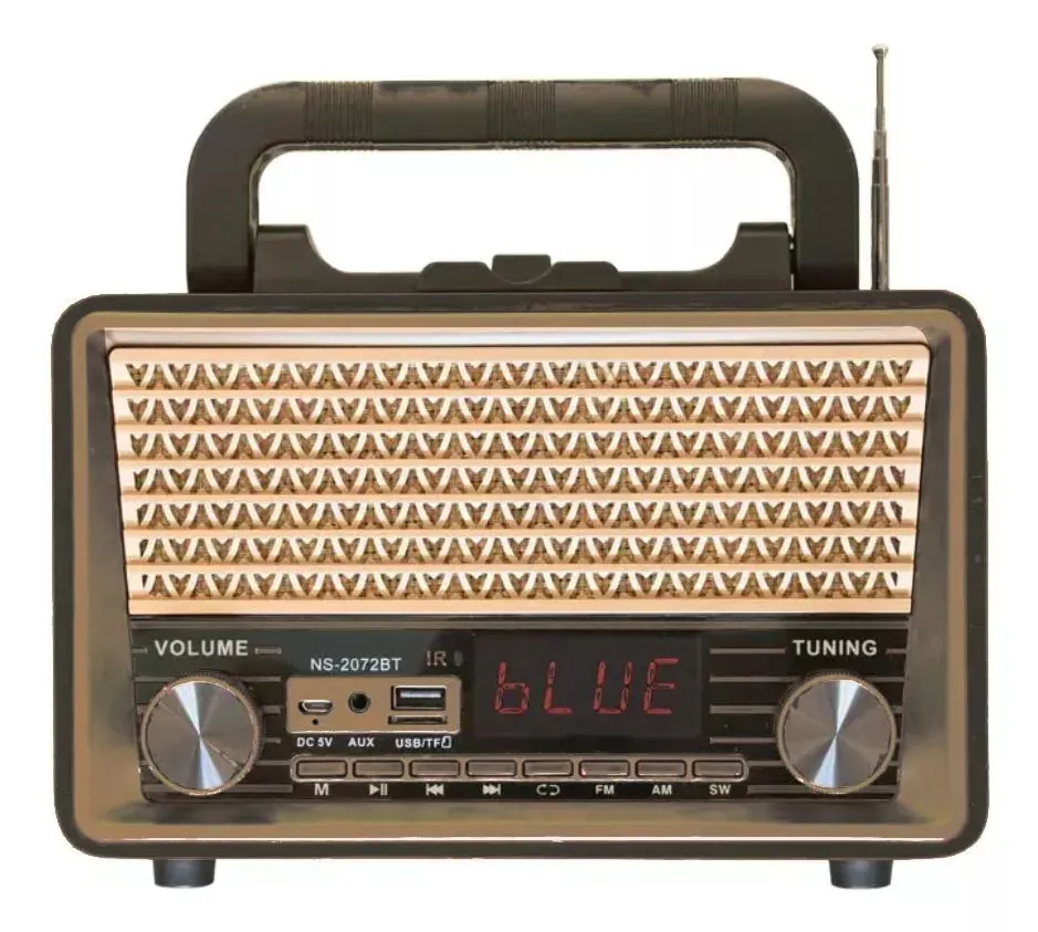 Radio Fox Tech Vintage Am Fm Sw Bluetooth Control Remoto