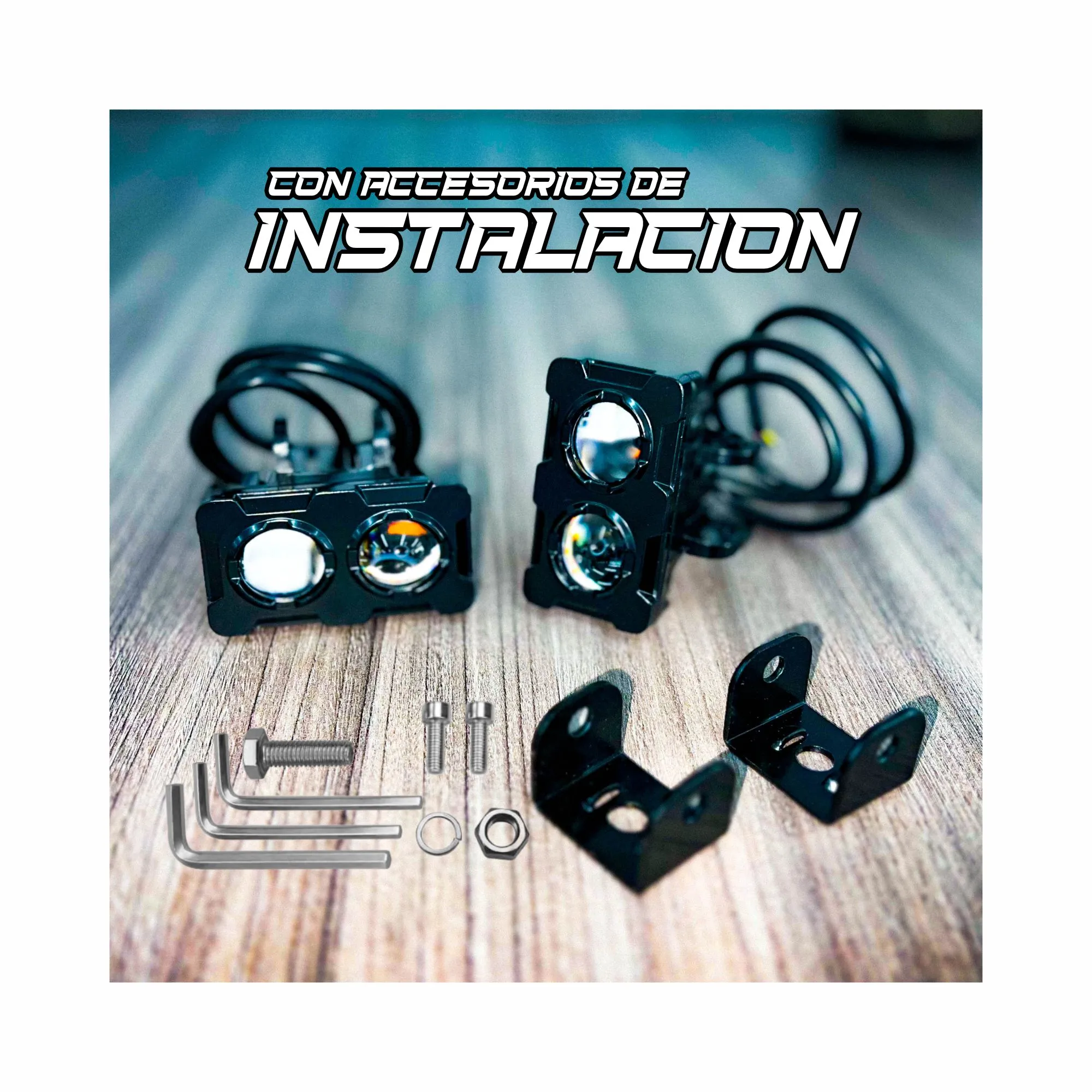 Par Exploradora Doble Mini Driving Pro Para Moto 10.000 Lm