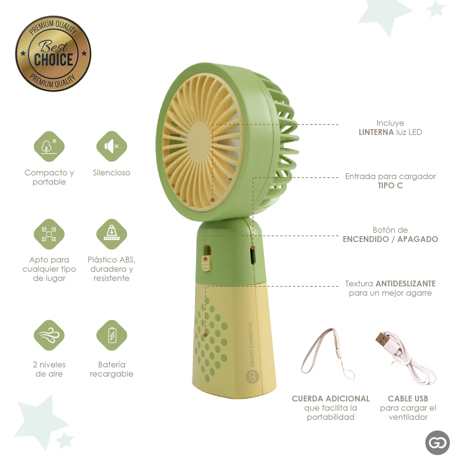 Mini Ventilador Portátil De Mano Recargable Mini Fan