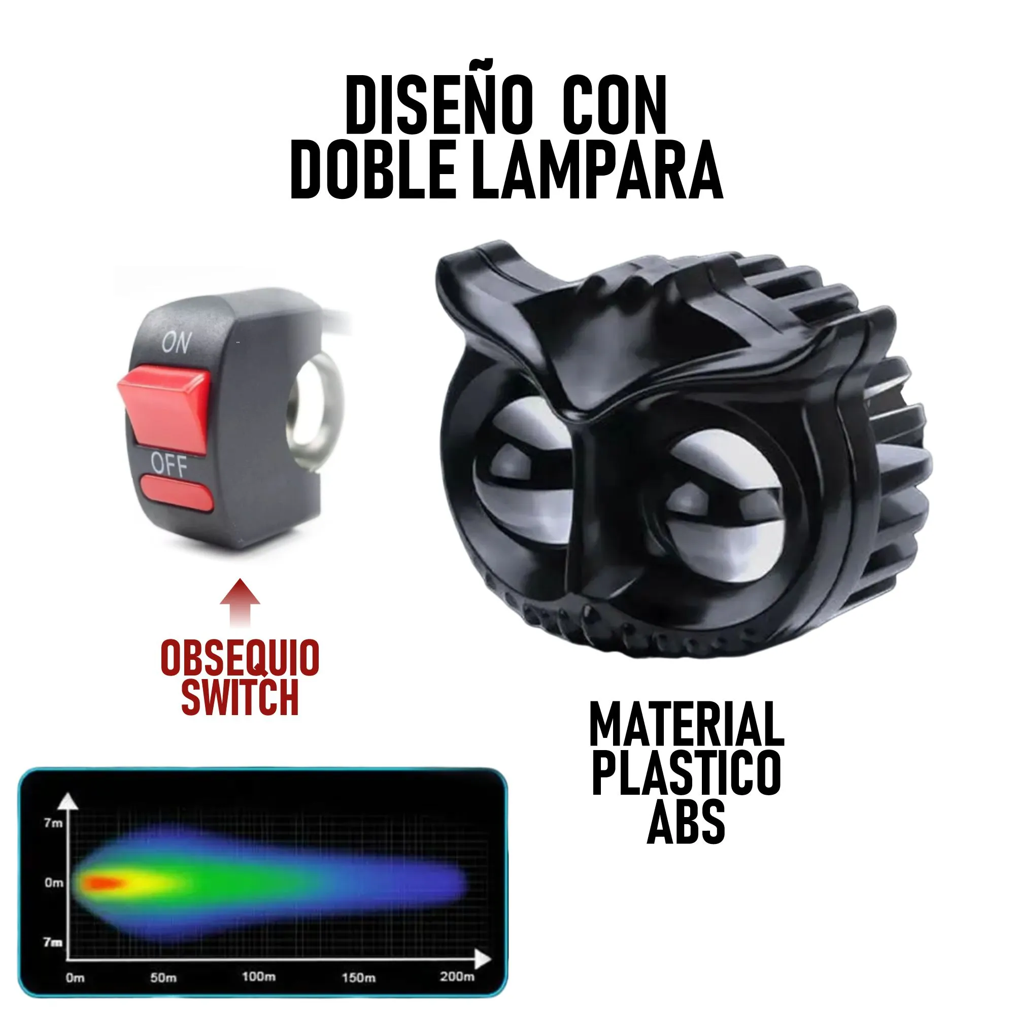 Par Exploradora Búho 8000 Lumen Económica Bicolor Con Switch