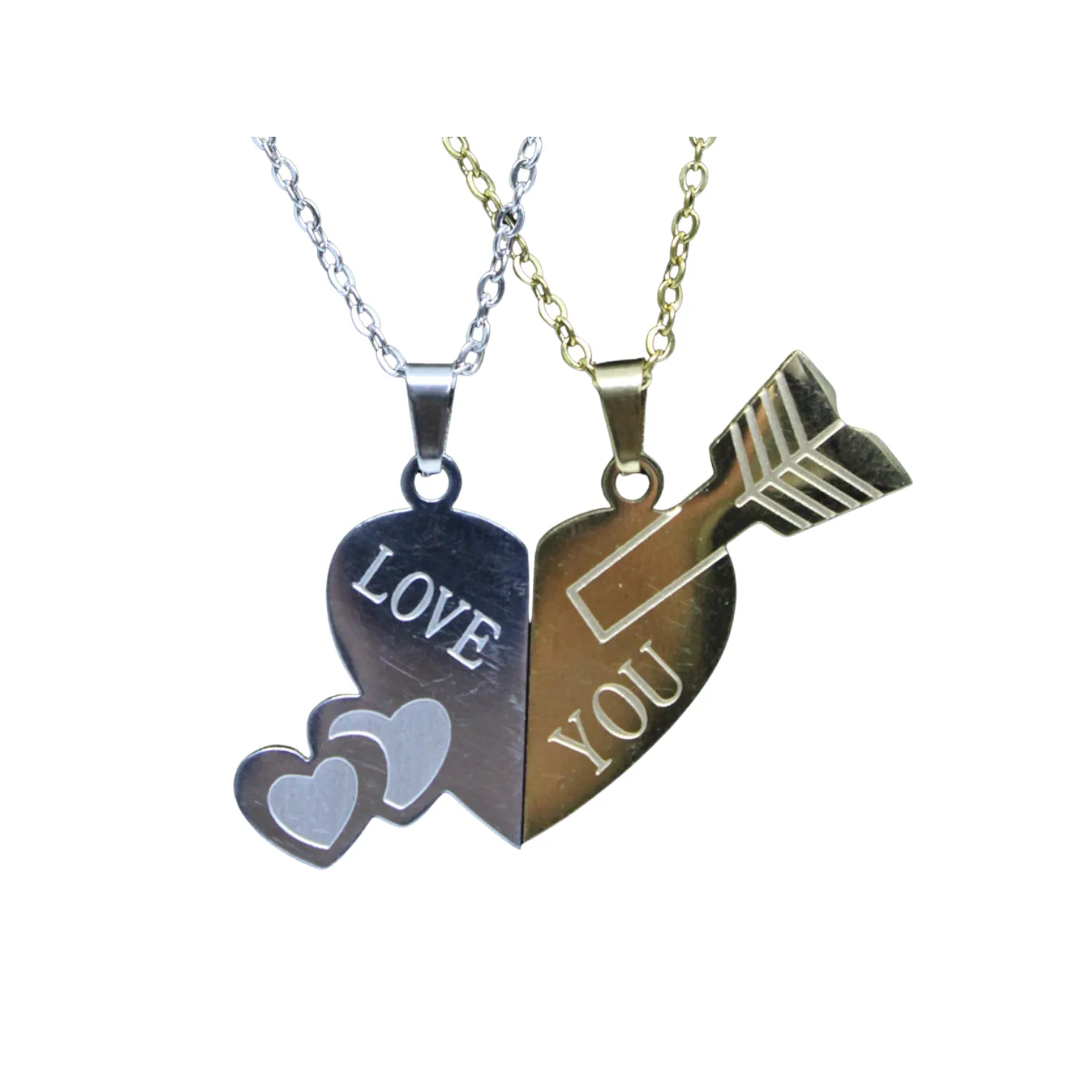 Set De Cadenas Unidos Siempre Dije Corazón Acero Inox 24cm