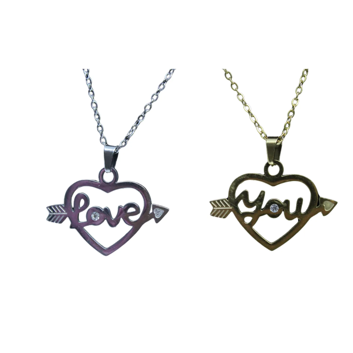 Conjunto Amor Infinito Set X2 Cadenas En Acero Inox Premium