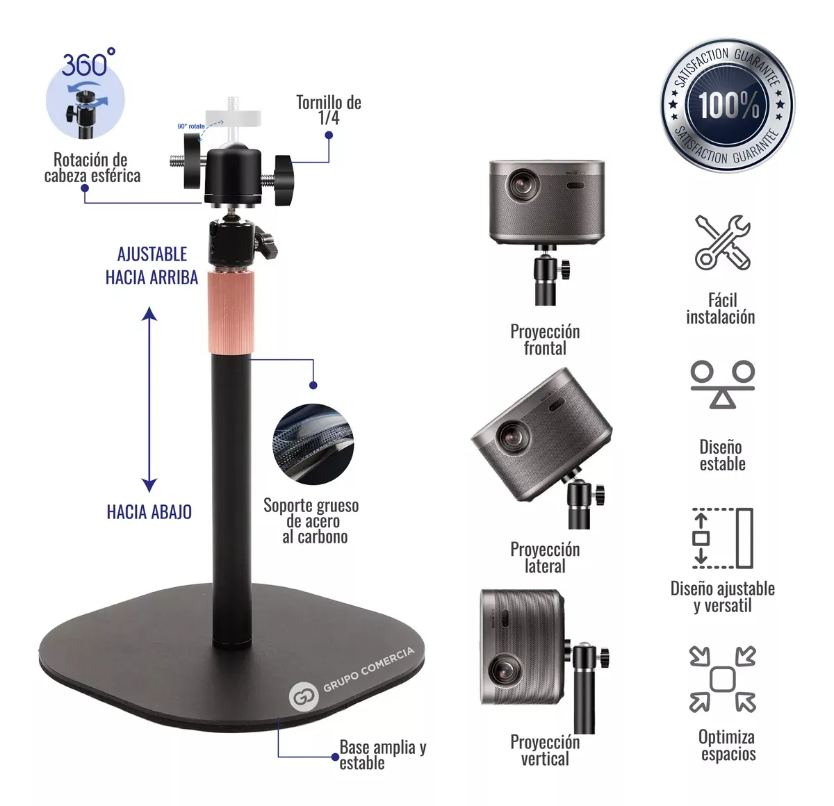 Soporte Para Proyector Video Beam Mesa Metálico Ajustable