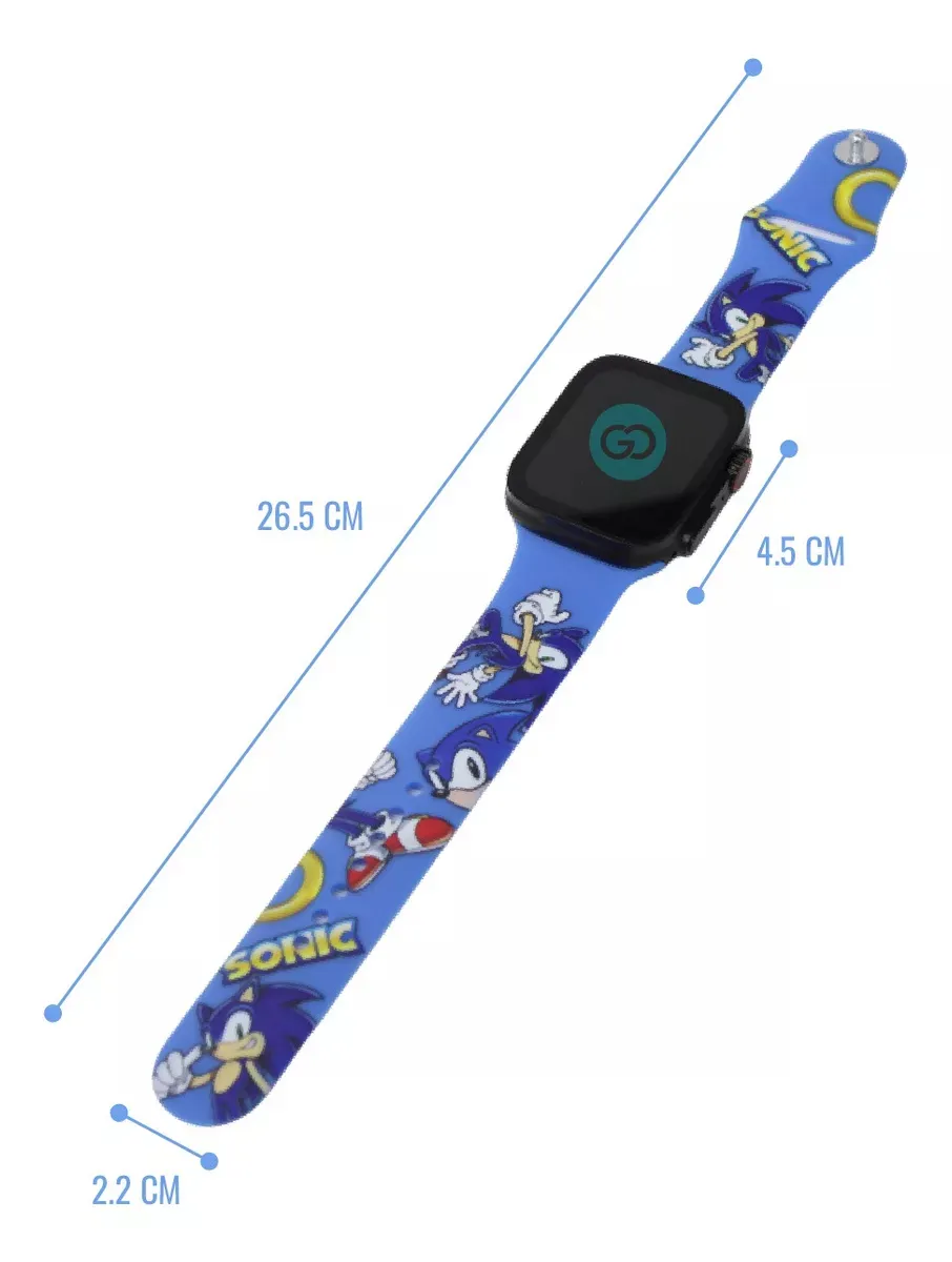 Smartwatch Para Niños Carga Inalámbrica Diseño De Sonic