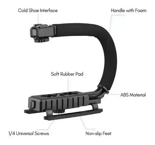 Estabilizador Cámara Y Celular Luz Led Micrófono Con Control