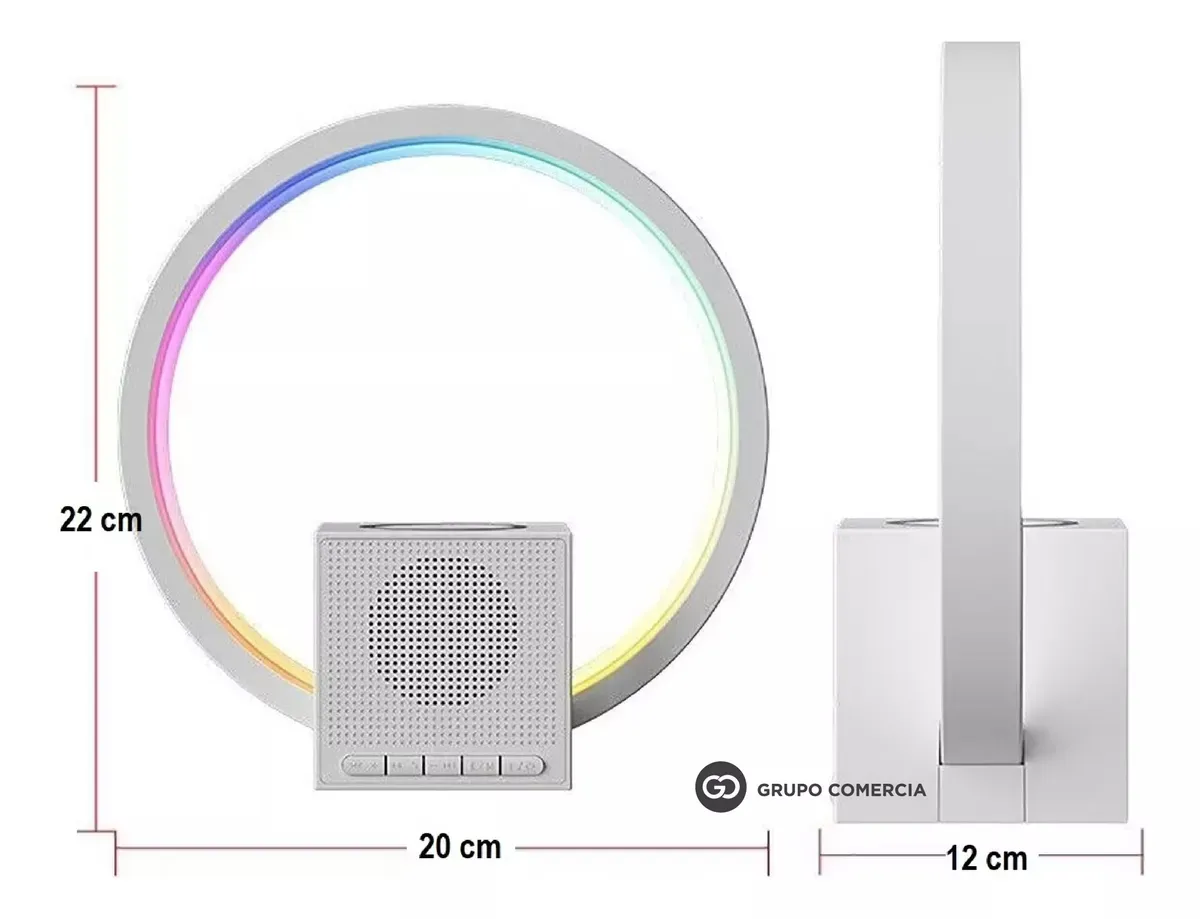 Lampara Led Mesa Con Parlante Bluetooth Carga Inalámbrica