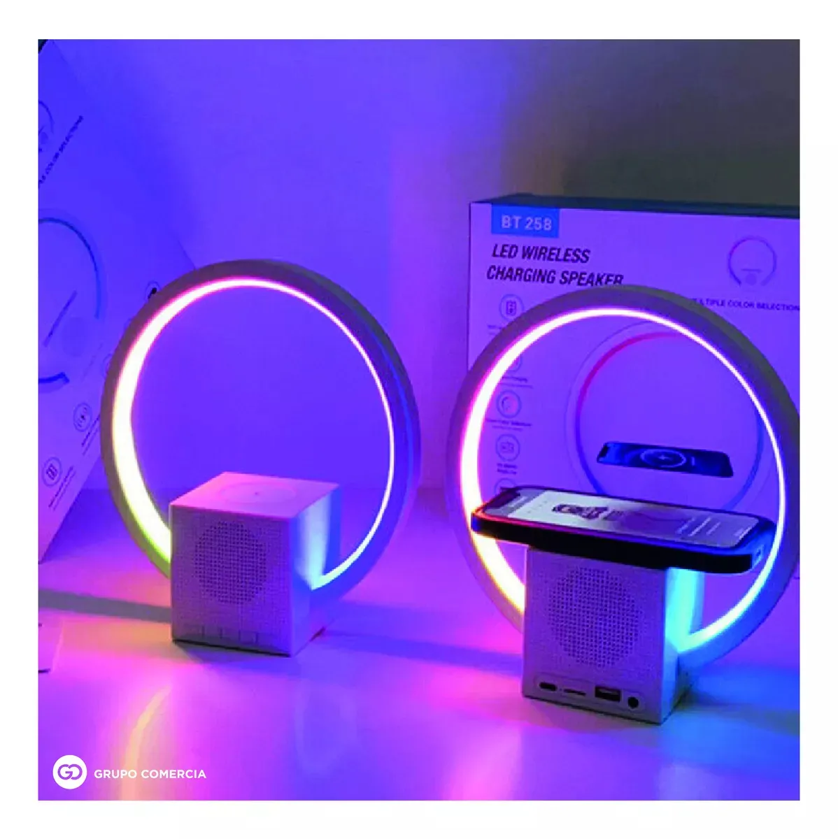 Lampara Led Mesa Con Parlante Bluetooth Carga Inalámbrica