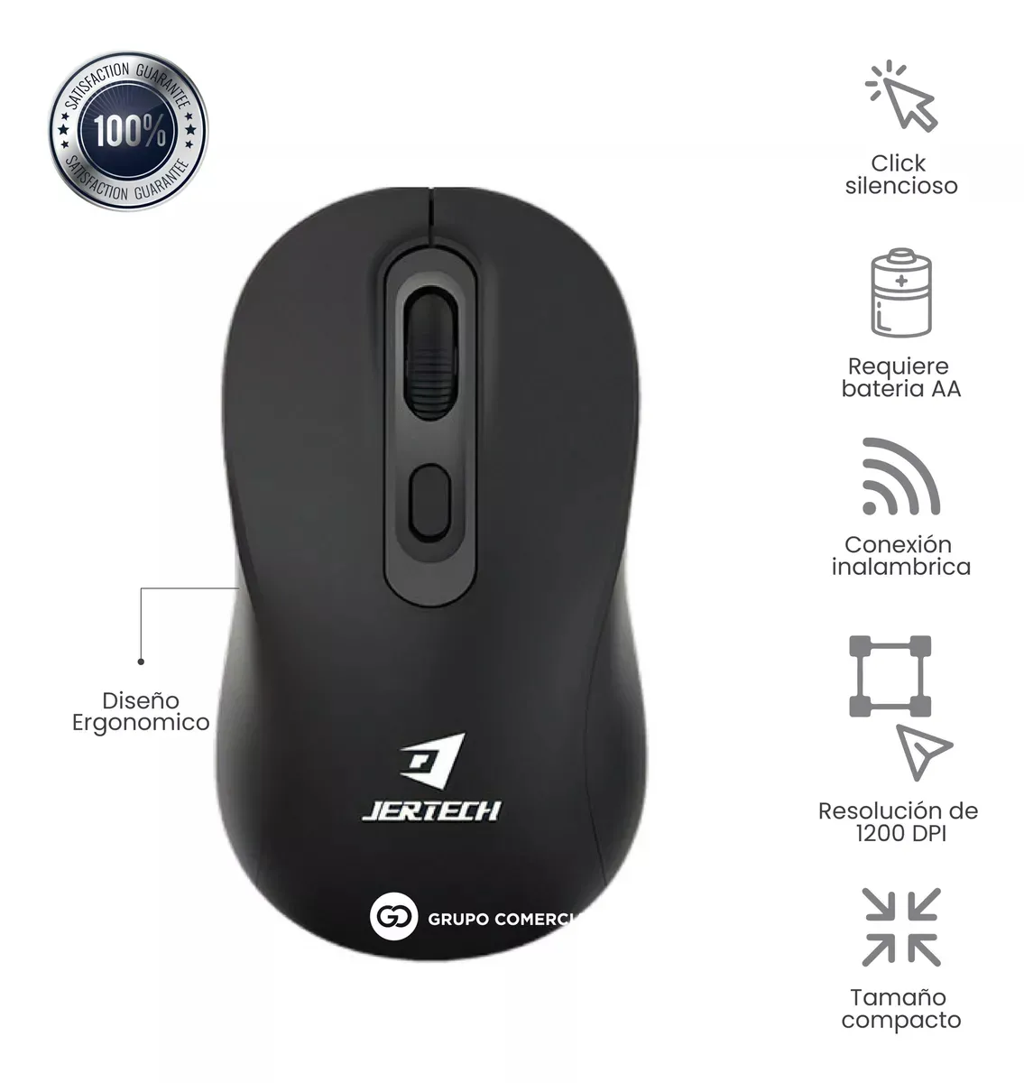 Mouse Jertech Sm-01 Inalámbrico 2.4g 1200 Dpi 4 Botones