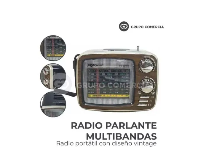 Radio Parlante Bluetooth Am/fm/usb/mp3 Recargable Retro