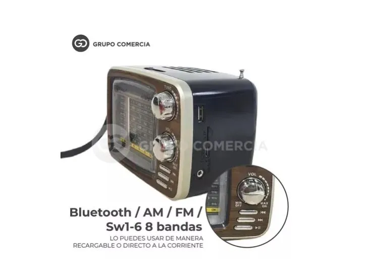 Radio Parlante Bluetooth Am/fm/usb/mp3 Recargable Retro