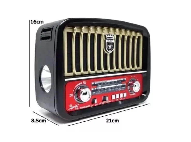 Radio Parlante Linterna Usb Retro Am Fm Recargable