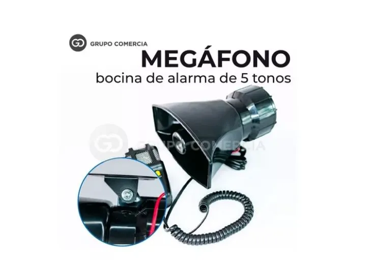 Sirena Y Perifoneo 7 Tonos Alta Potencia Megáfono 100w