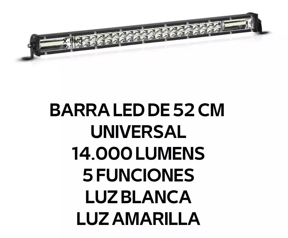 Exploradora Slim 15.000 Lm Barra De Led Doble Fija 52 Cm