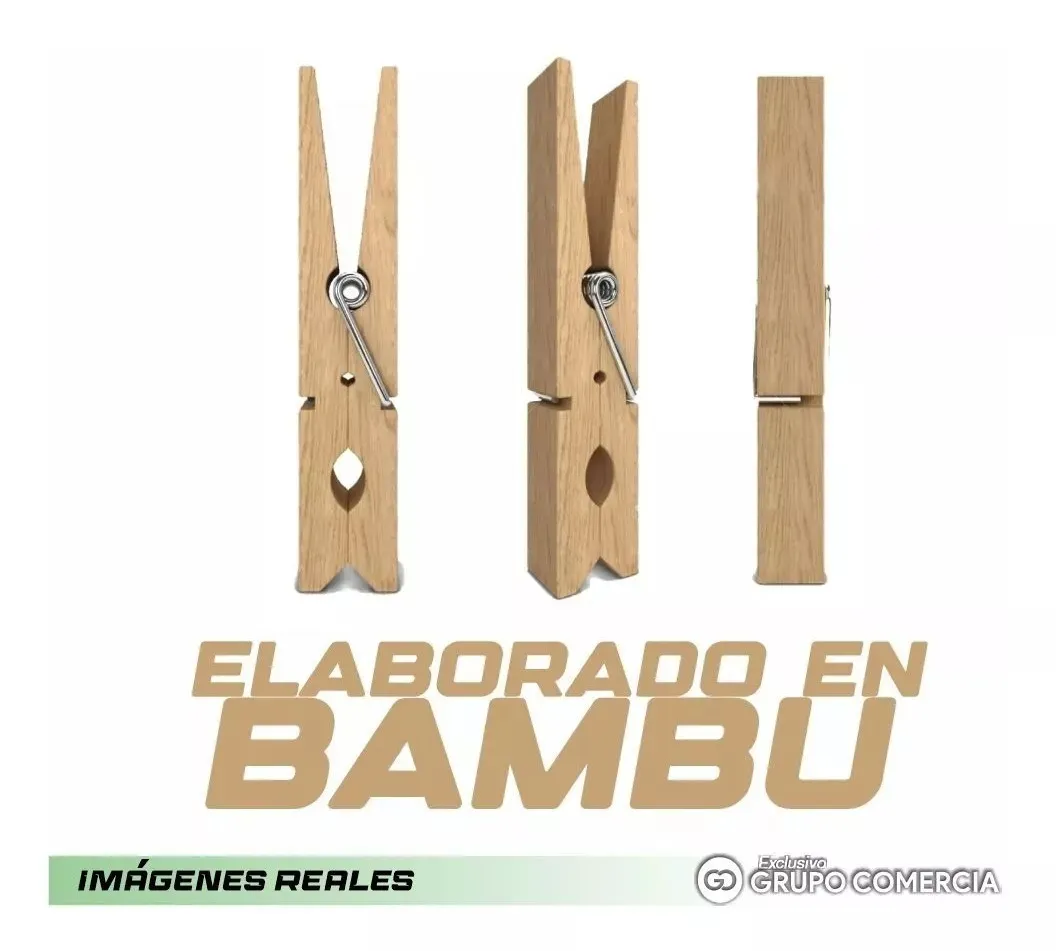 Gancho De Ropa Pinza En Madera 40 Unidades Grande