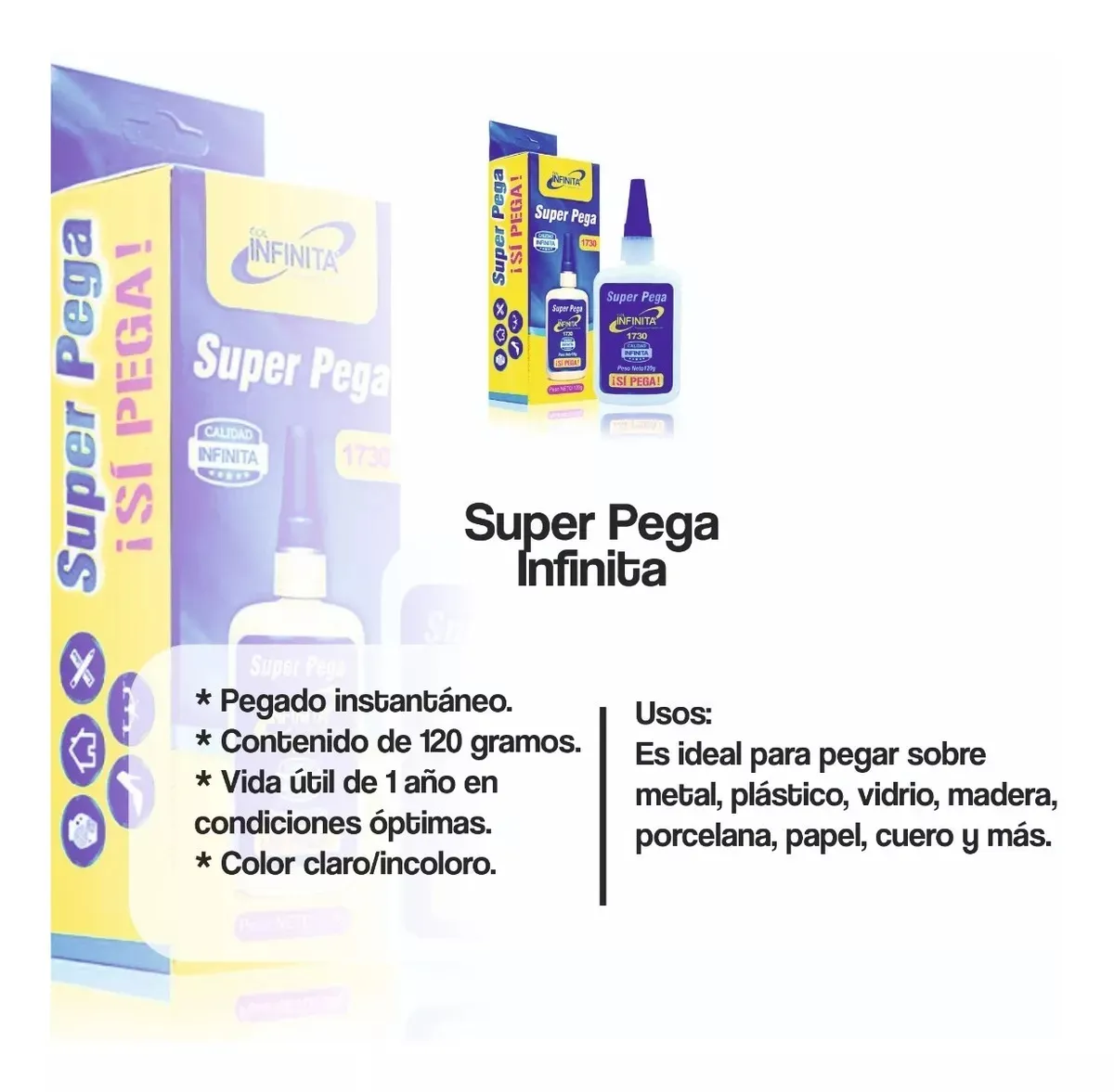 Pegante Instantaneo Fuerte Super Pega Original 120 Gramos