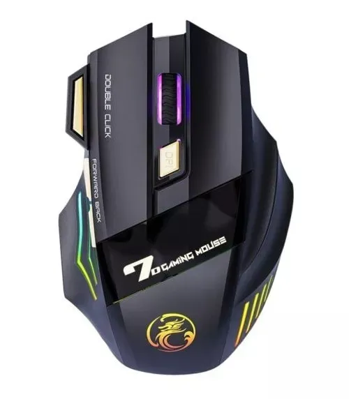 Mouse Gamer 7 Botones Inalámbrico Luz Rgb 3200dpi Recargable