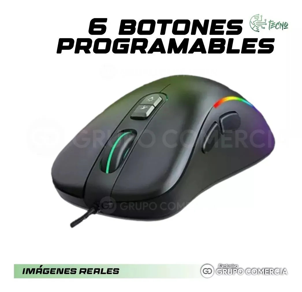 Mouse Jertech Xp13 Guns 3600 Dpi Ergonomico 7 Botones Gamer