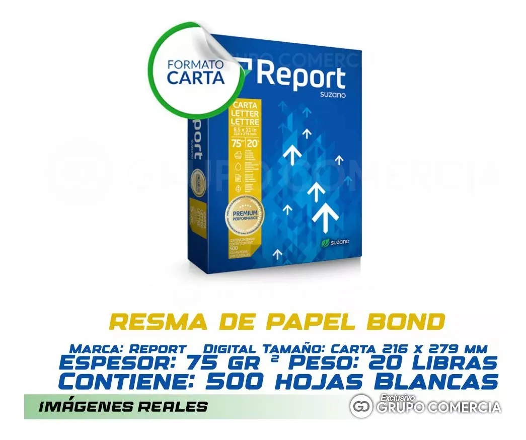 Resma De Papel Report Tamaño Carta Impresora X 500 Hojas