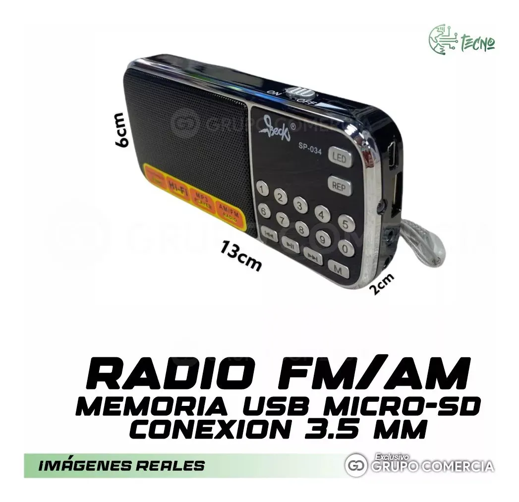 Mini Radio Reloj Parlante Am / Fm Recargable Usb Recargable