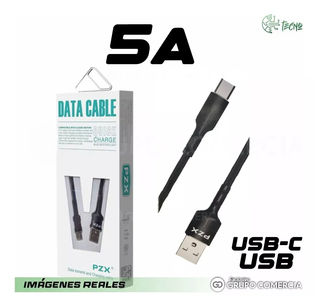 Cable De Carga Y Data Usb - Tipo C Pzx Carga Ultrarrápida 5a