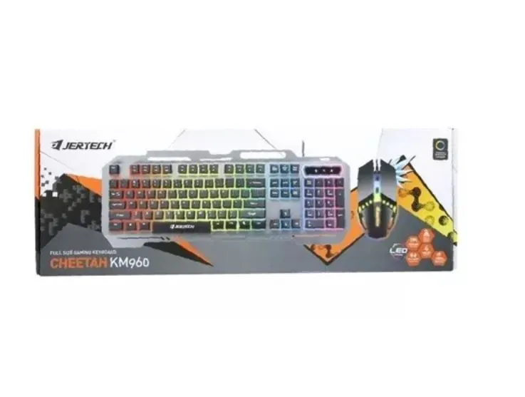 Teclado Gamer Semi-mecanico Con Mouse Jertech Luz Rgb