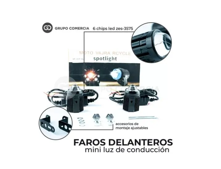 Par Exploradora Led Potente 8000 Lm Carro Moto Con Switch