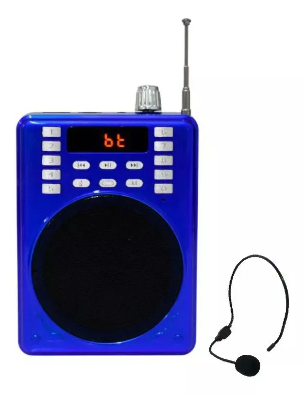 Megafono Altavoz Radio Fm Usb Diadema Perifoneo Parlante