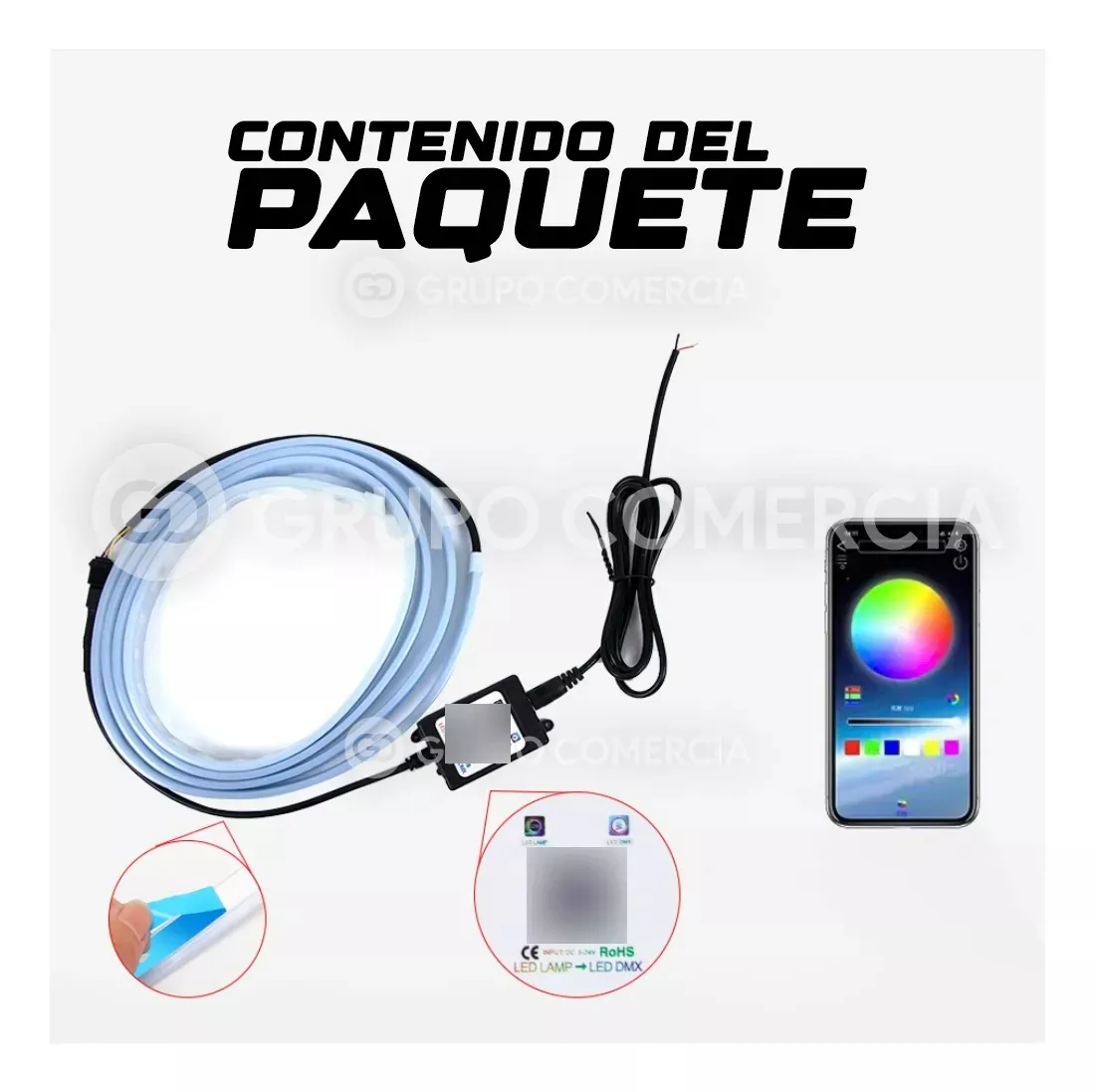 Cinta Led Rgb Con App Para Carro Capot Baul Secuencial 1.5 M