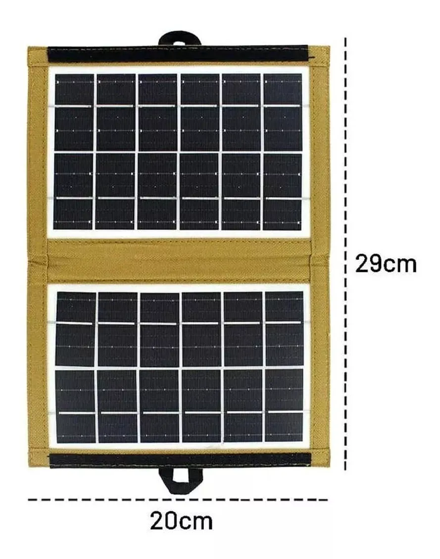 Panel Solar Portátil Viajero Recarga Celulares Y Baterías