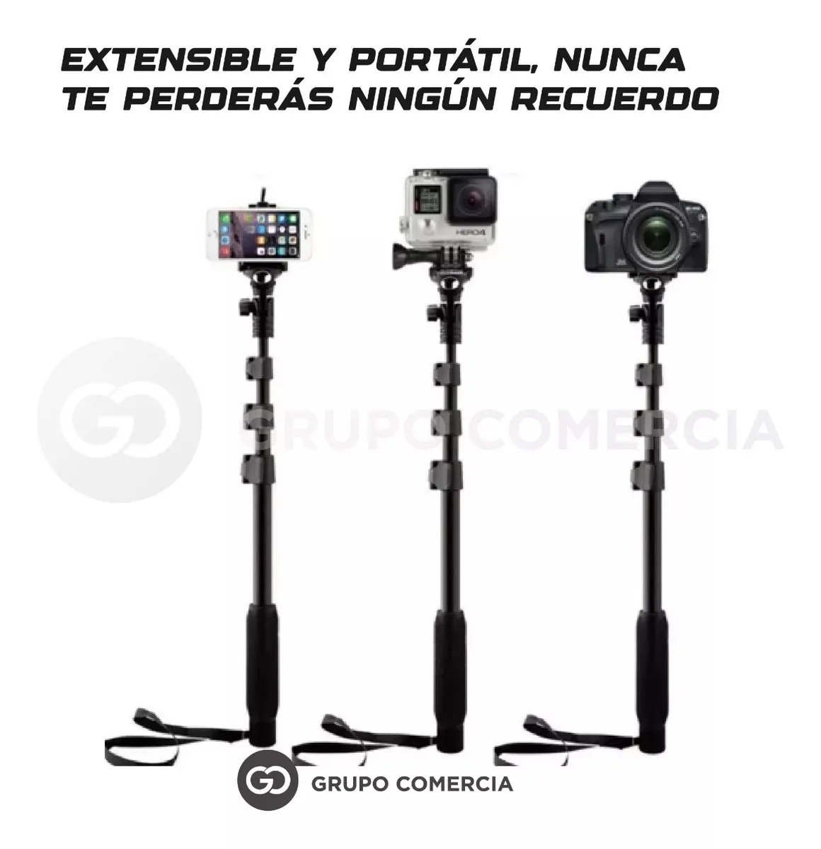 Palo Selfie Extra Largo 125 Cm Ajustable Con Bluetooth