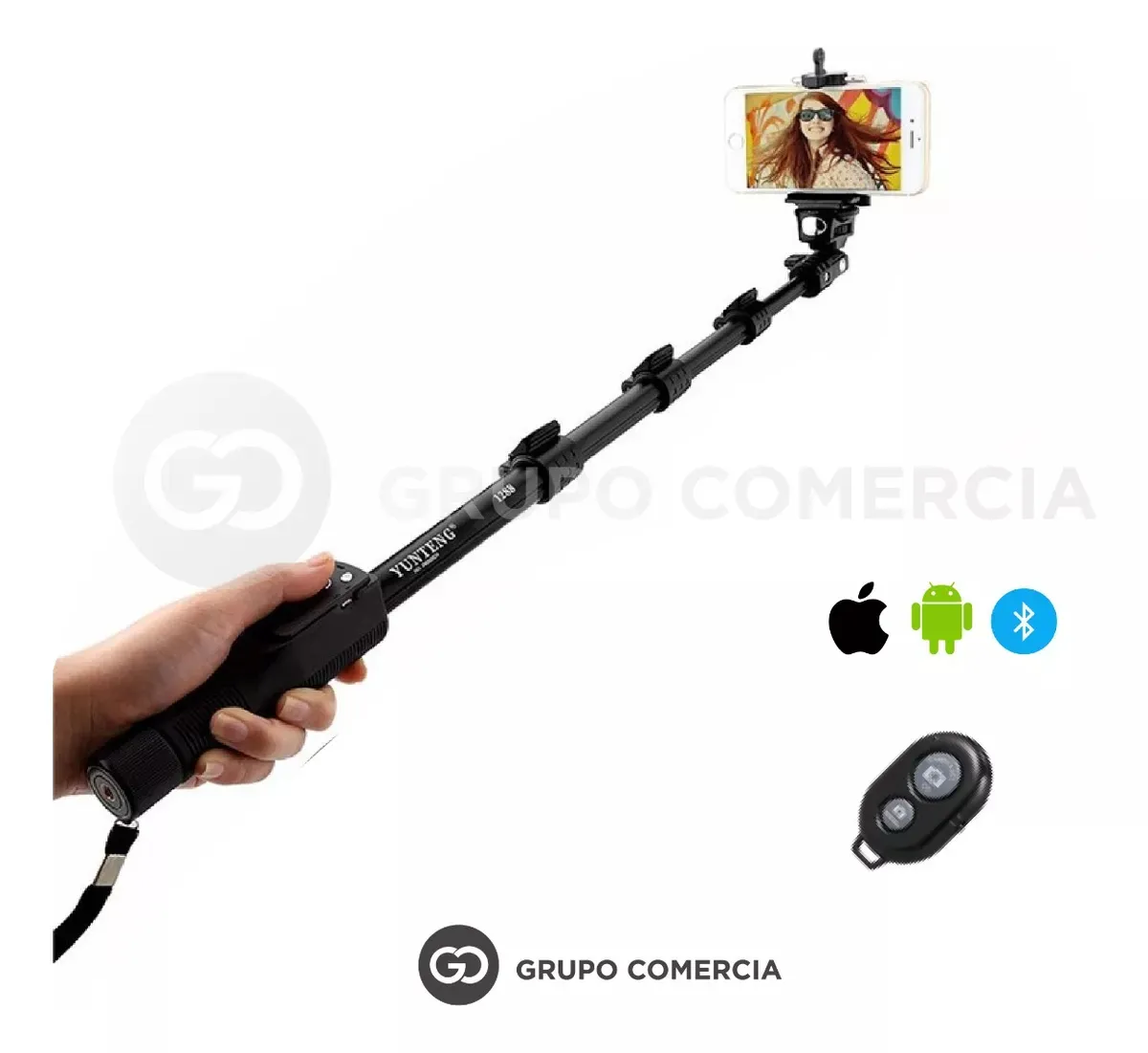 Palo Selfie Extra Largo 125 Cm Ajustable Con Bluetooth