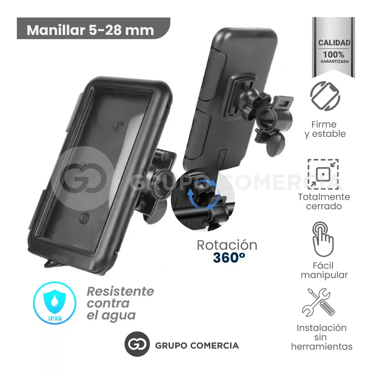 Holder De Celular Fijo Soporte Impermeable Moto Bicicleta