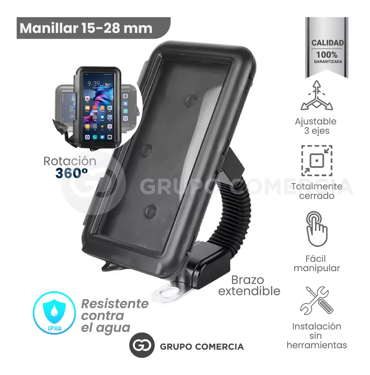 Holder Soporte De Celular Para Moto Impermeable De Espejo