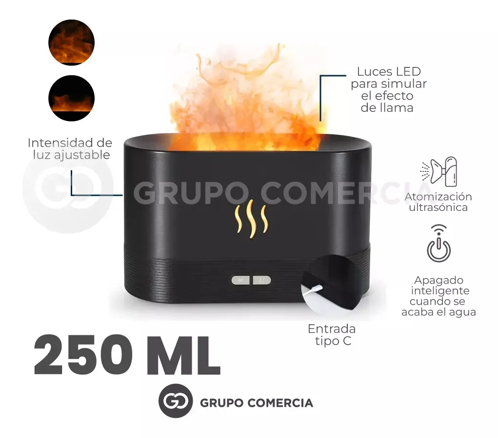 Humidificador Difusor De Aromas Diseño Chimenea Con Esencia