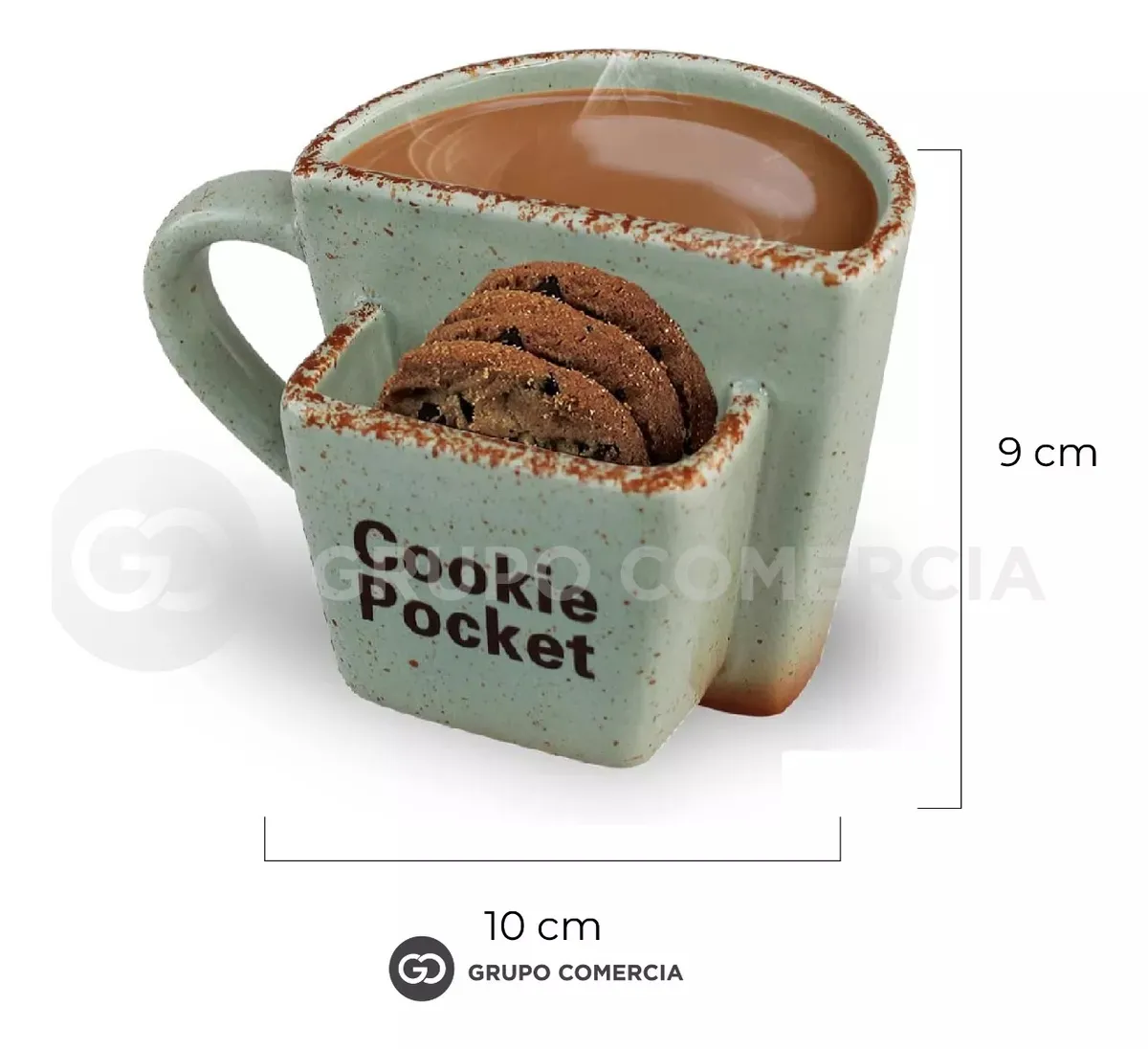 Vaso Mug En Ceramica Compartimiento Para Galletas Cookie Mug