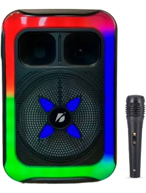 Parlante Bluetooth Recargable Tws Luz Rgb 8 Fm + Micrófono