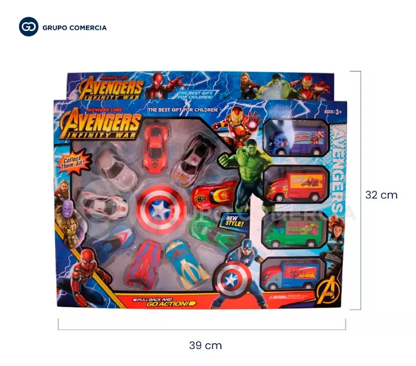 Set De Carros The Avengers Colección Juego Para Niños X13