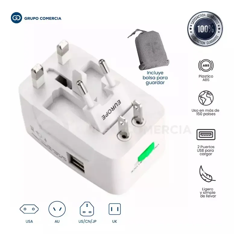 Adaptador Convertidor Enchufe Europeo Universal