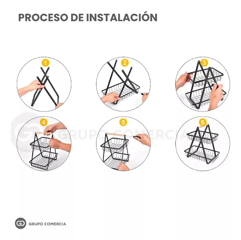 Organizador De Cocina Metálico Frutero Y Alimentos 2 Pisos