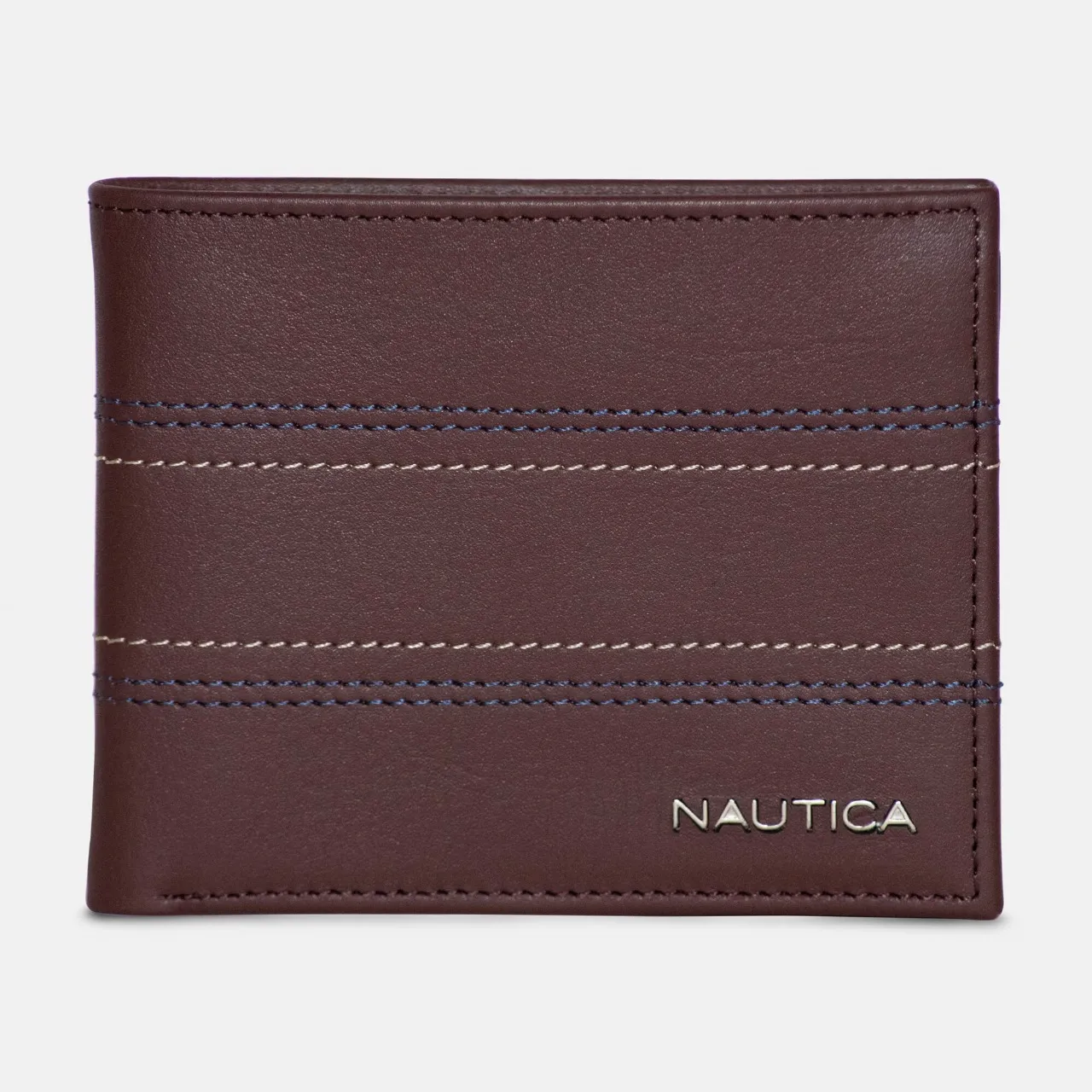 Billetera Nautica Leather Bifold Brown Stone