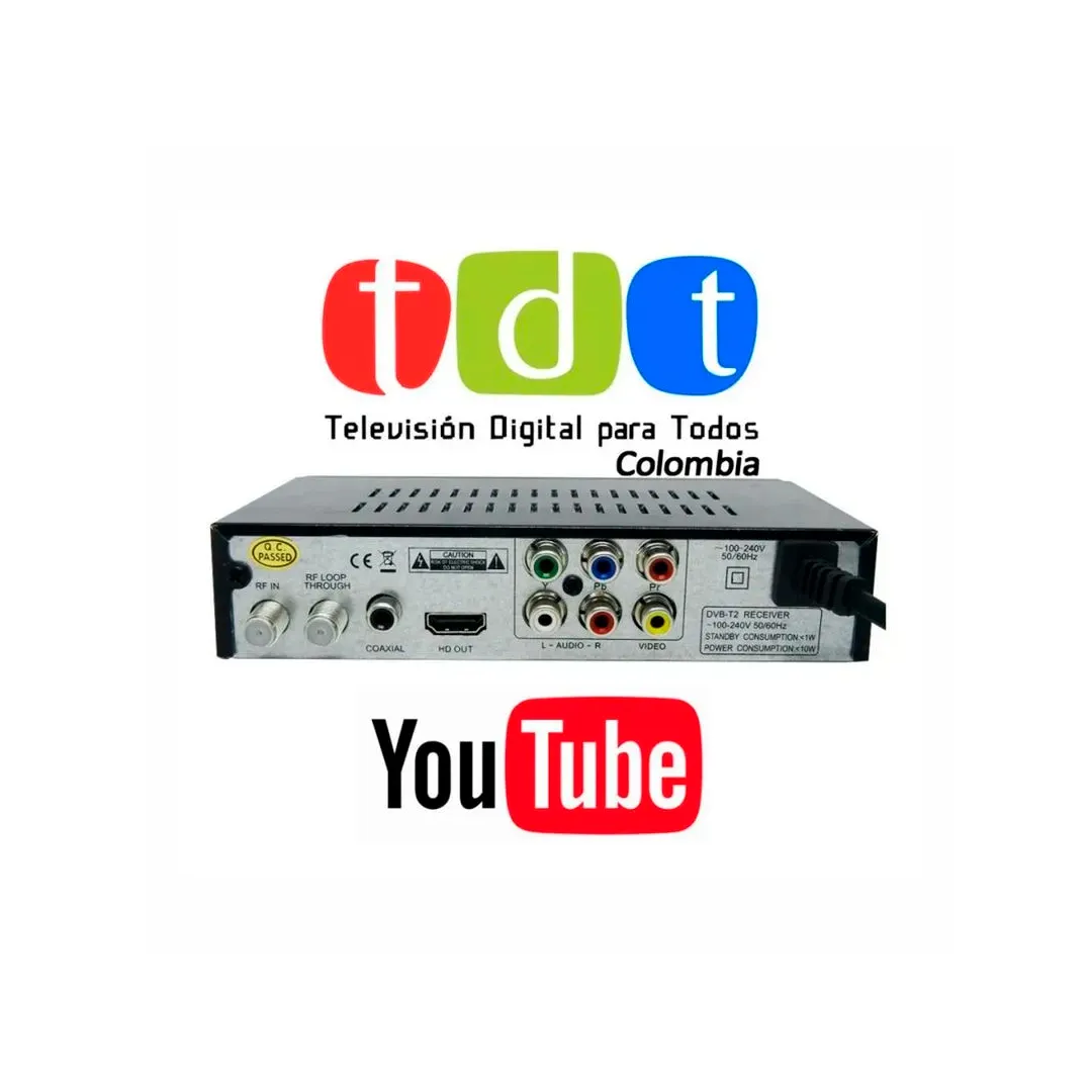 Tdt Decodificador Con Antena Control y Cables  TV Digital 